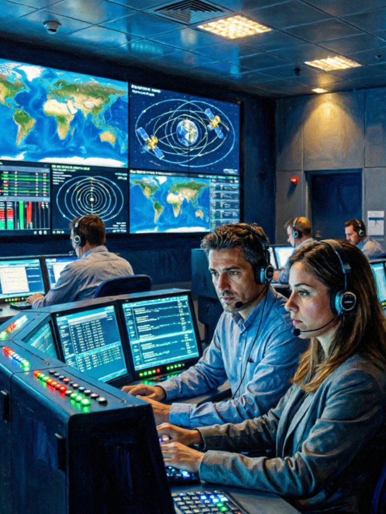 Satélite Hispasat en órbita terrestre