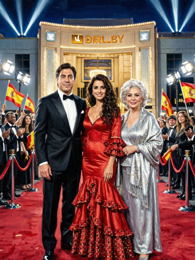 Los actores Javier Bardem, Penélope Cruz y Antonio Banderas en la alfombra roja